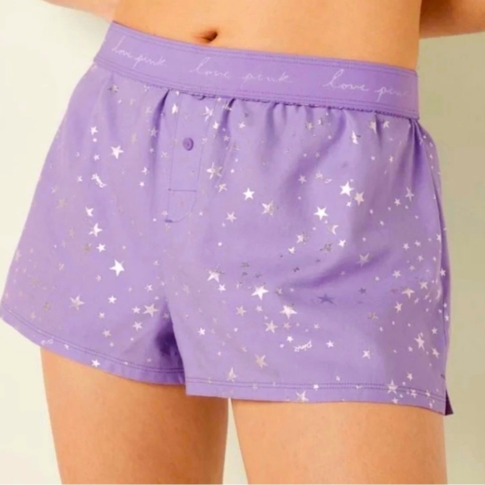 VS Pink Purple Metallic Stars Sleep Boxy Shorts XXL